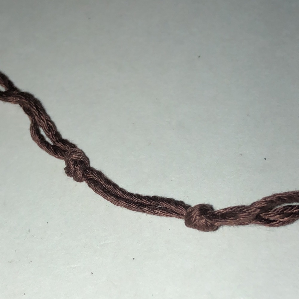 Wire Hockey Stick Brown Cord Boho Necklace - Picture 5 of 7